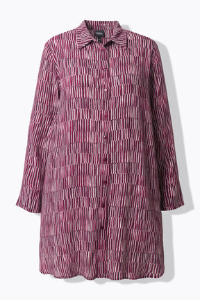Ulla Popken Long Shirt in Wine