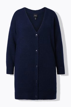 Ulla Popken Longline Cardigan in Navy