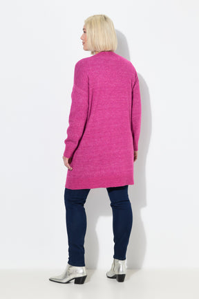Ulla Popken Longline Cardigan in Pink