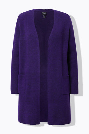 Ulla Popken Longline Cardigan in Purple