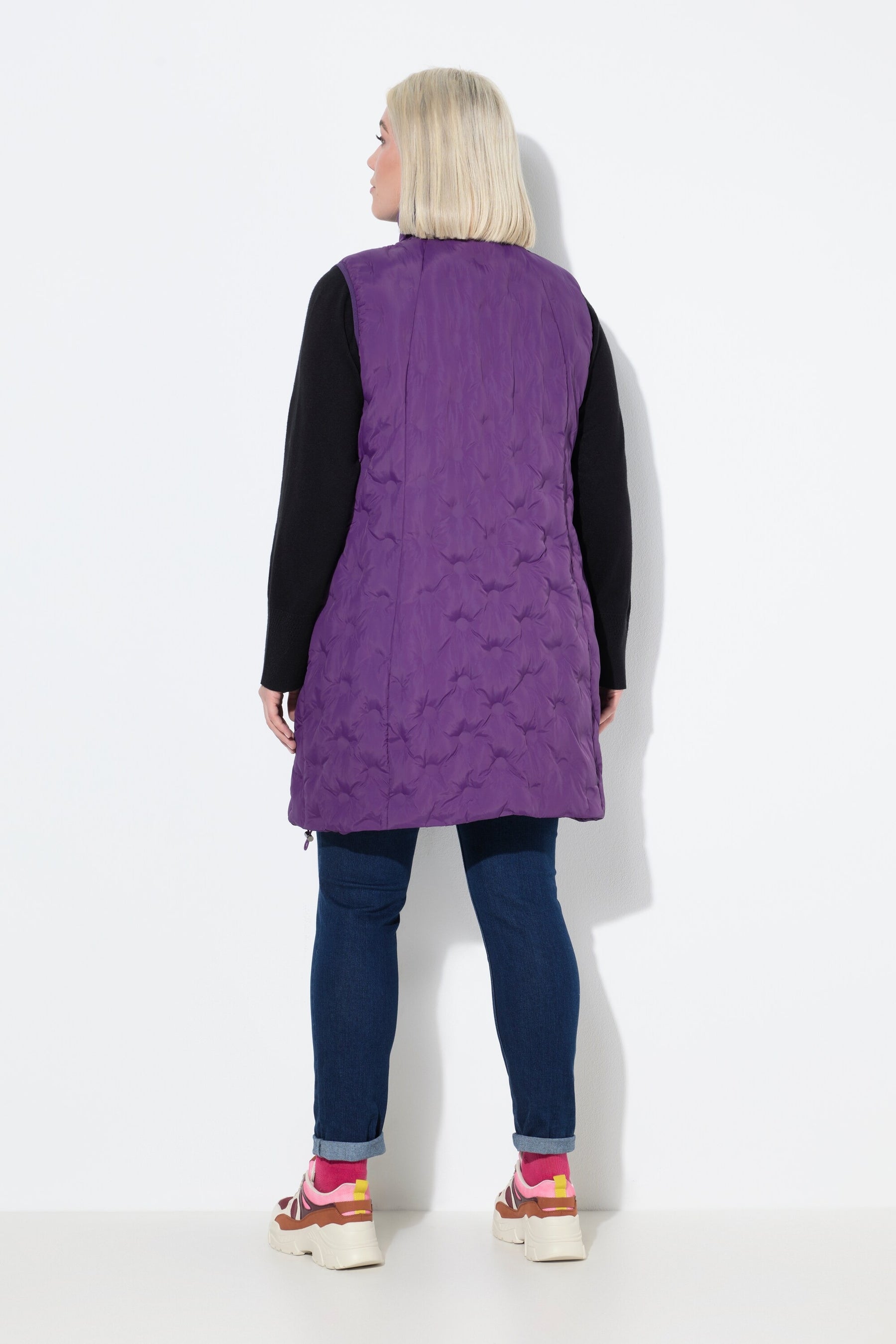 Ulla Popken Longline Gilet in Purple