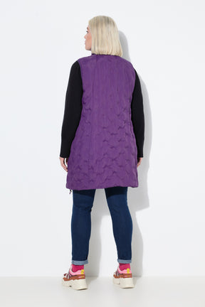 Ulla Popken Longline Gilet in Purple