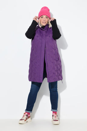 Ulla Popken Longline Gilet in Purple