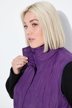 Ulla Popken Longline Gilet in Purple