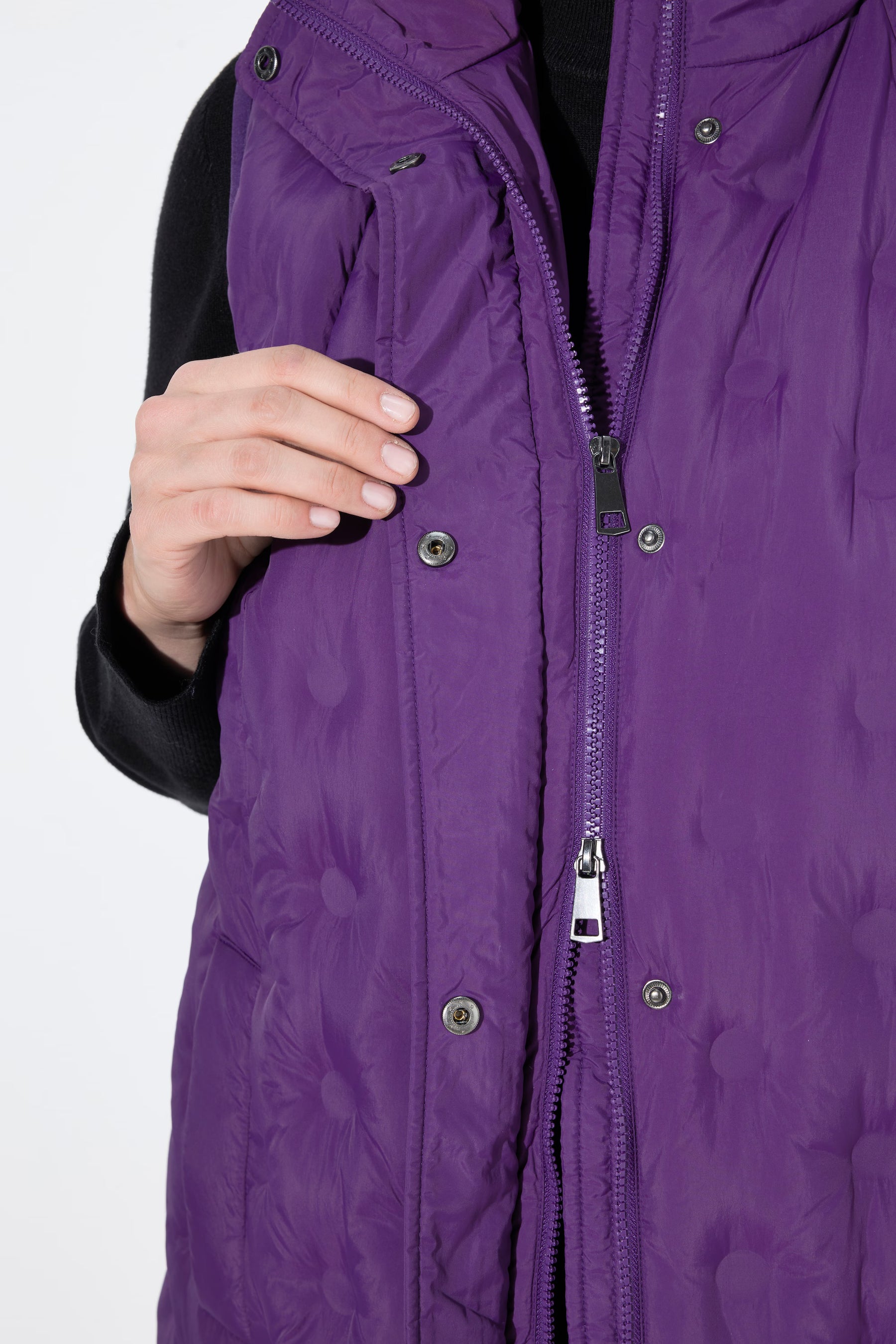 Ulla Popken Longline Gilet in Purple