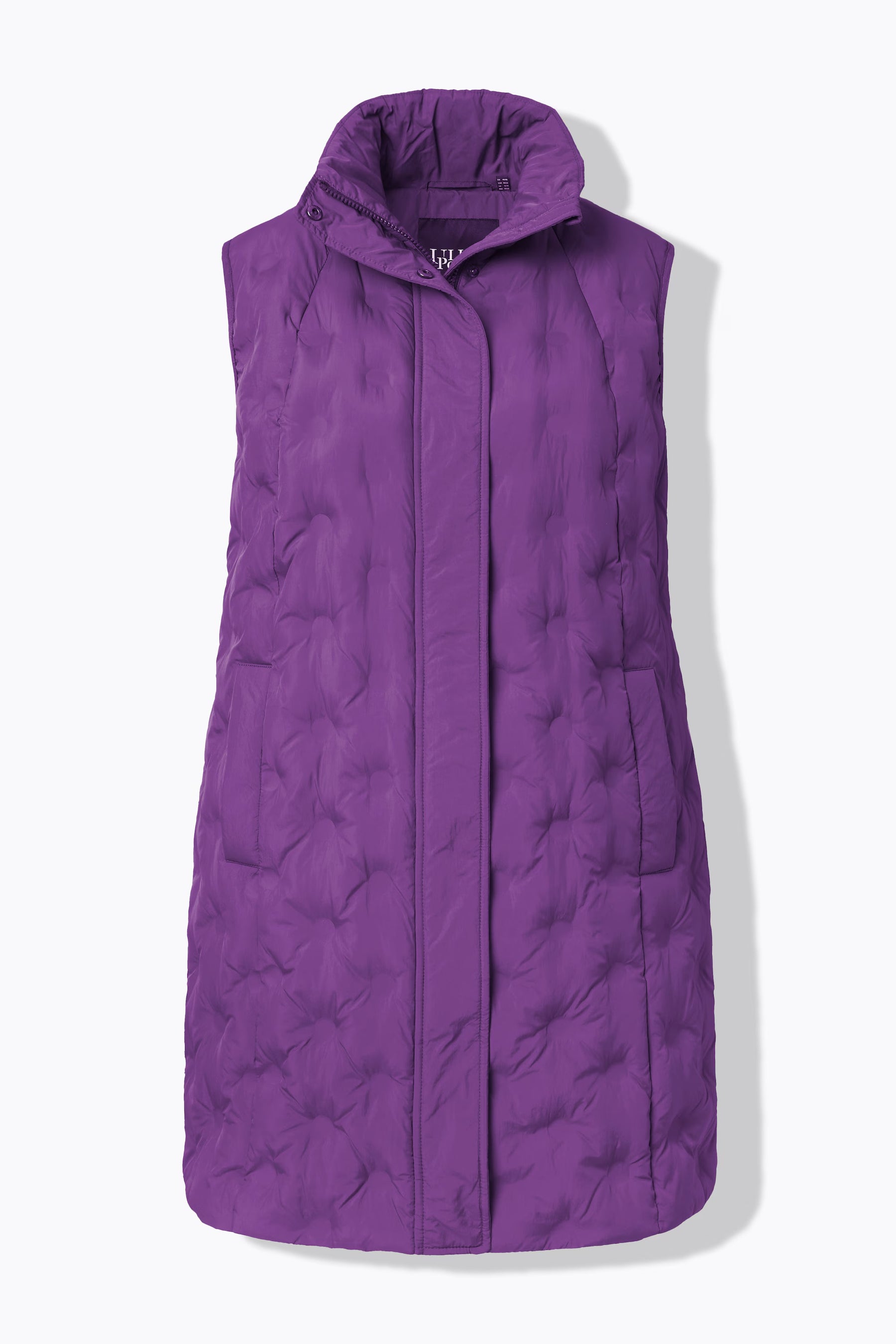 Ulla Popken Longline Gilet in Purple