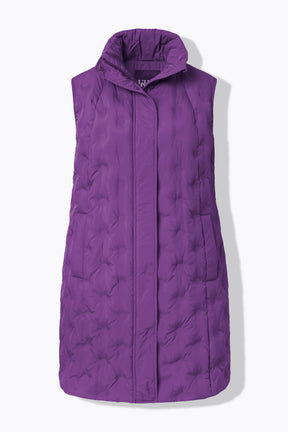Ulla Popken Longline Gilet in Purple