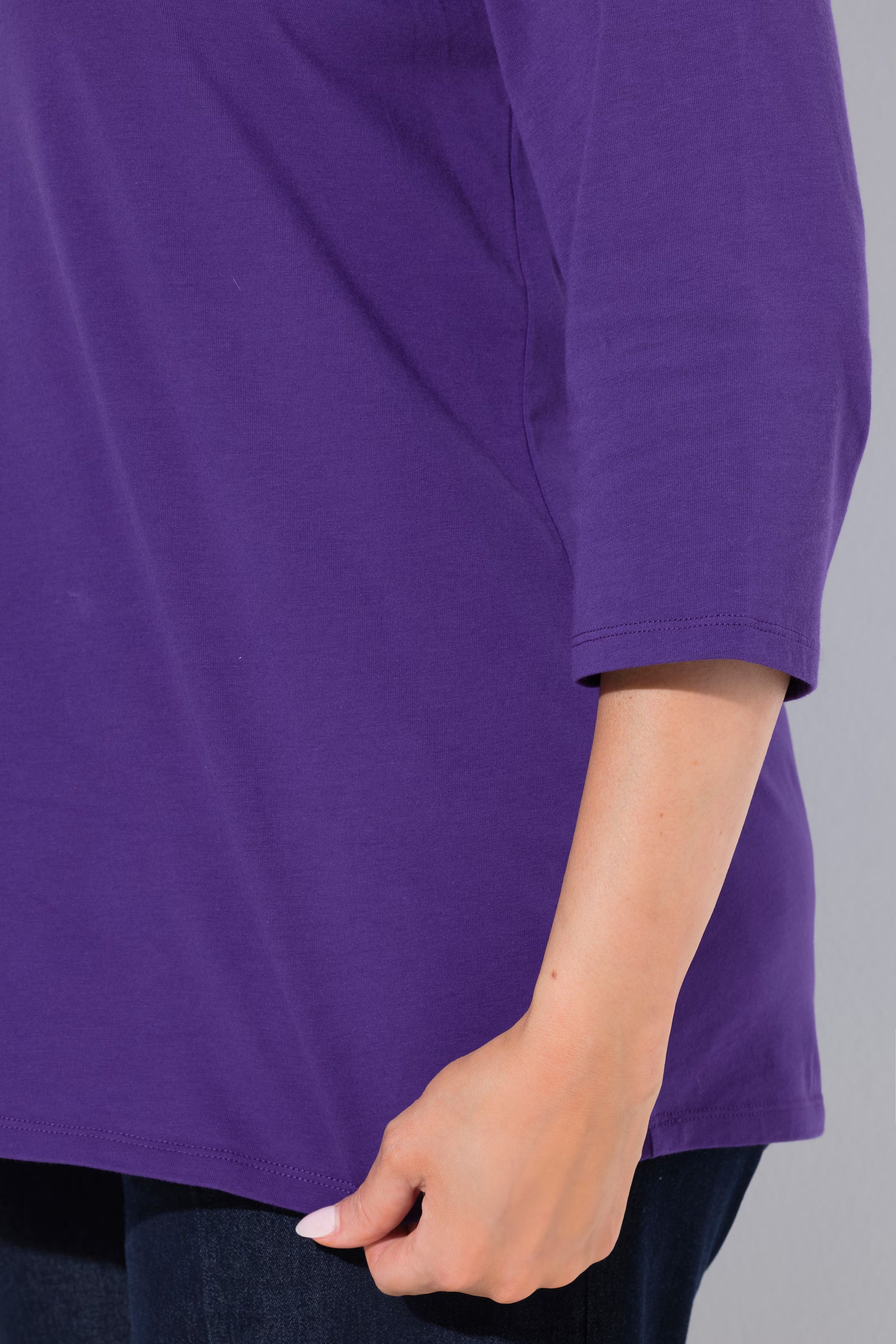Ulla Popken Loop Neck Top in Purple