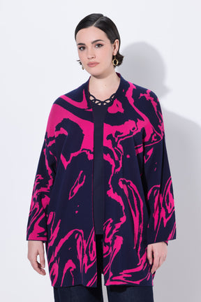 Ulla Popken Marble Cardigan in Navy