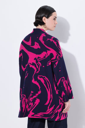 Ulla Popken Marble Cardigan in Navy