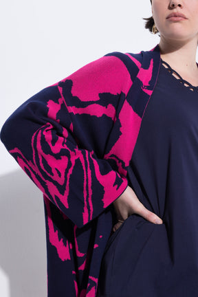 Ulla Popken Marble Cardigan in Navy