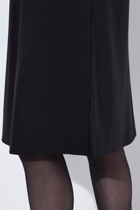 Ulla Popken Mesh Neck Midi in Black