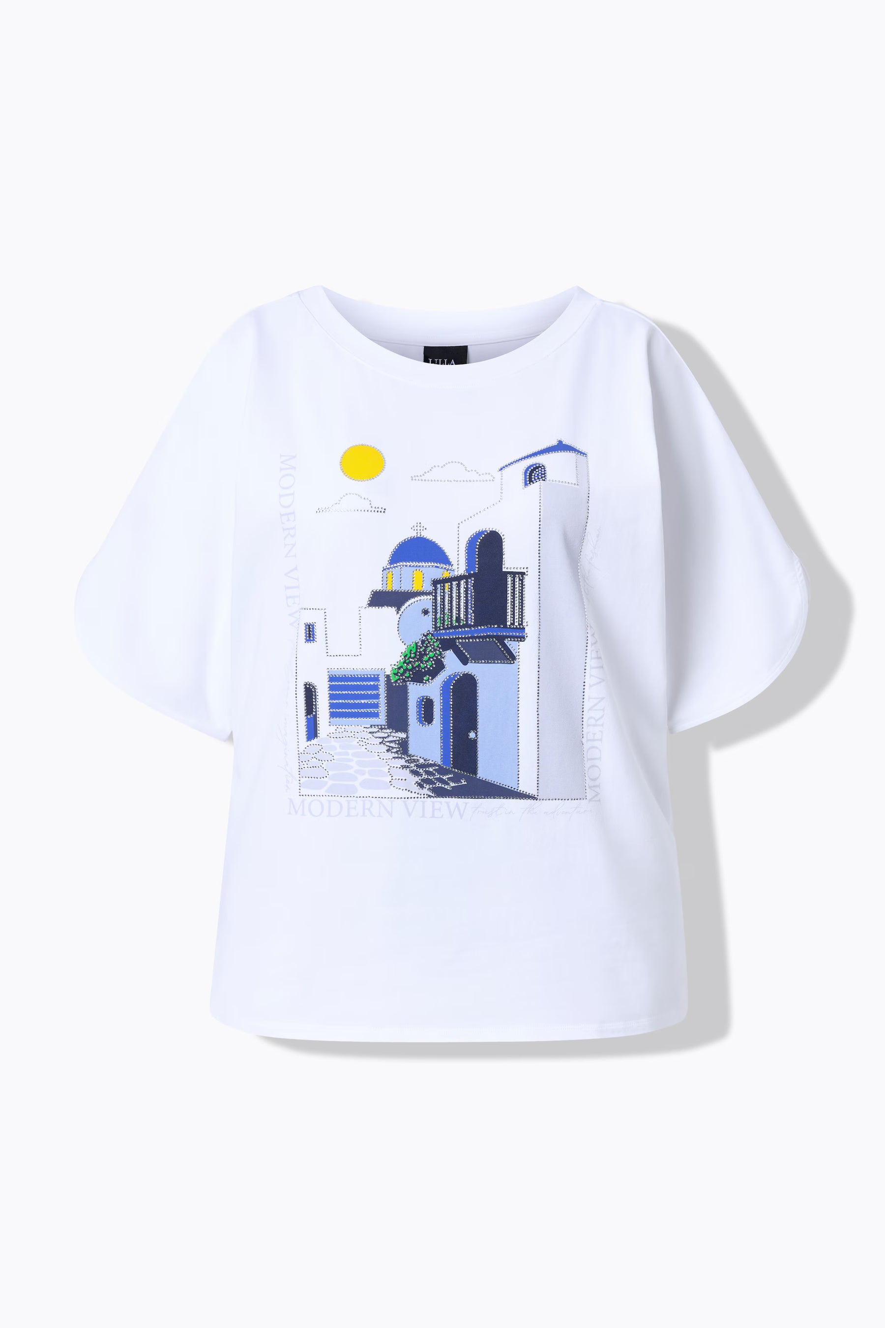 Ulla Popken Motif T-Shirt in White 