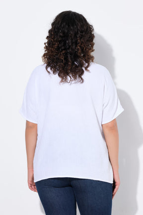 Ulla Popken Muslin Blouse in White