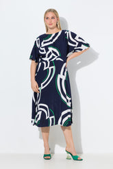 Ulla Popken Navy Circle Dress 
