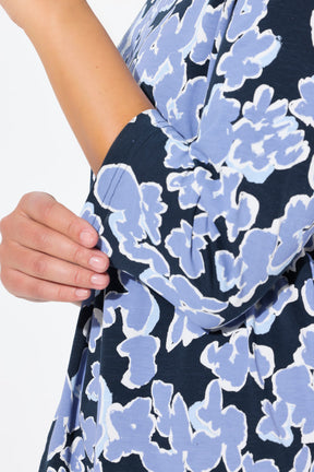 Ulla Popken Navy Floral V-Neck Top