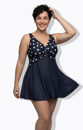 Ulla Popken Navy Swimsuit with Skirt 