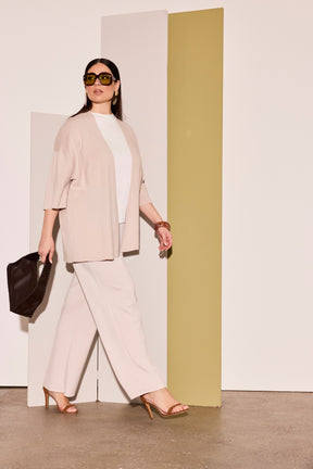Ulla Popken Open Cardigan in Beige 