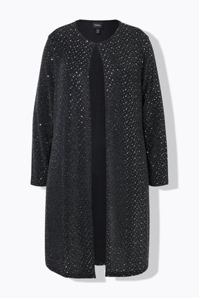 Ulla Popken Open Silver Sequin Jacket