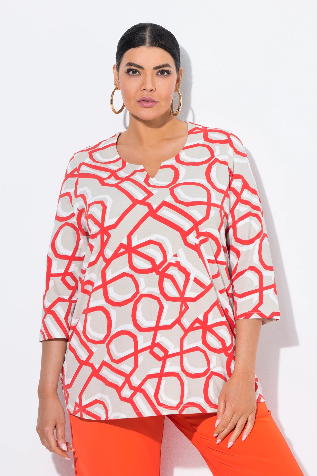 Ulla Popken Orange Graphic Shirt