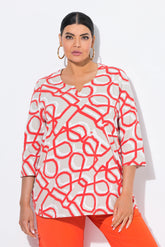 Ulla Popken Orange Graphic Shirt