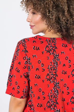 Ulla Popken Orange Lettering T-Shirt