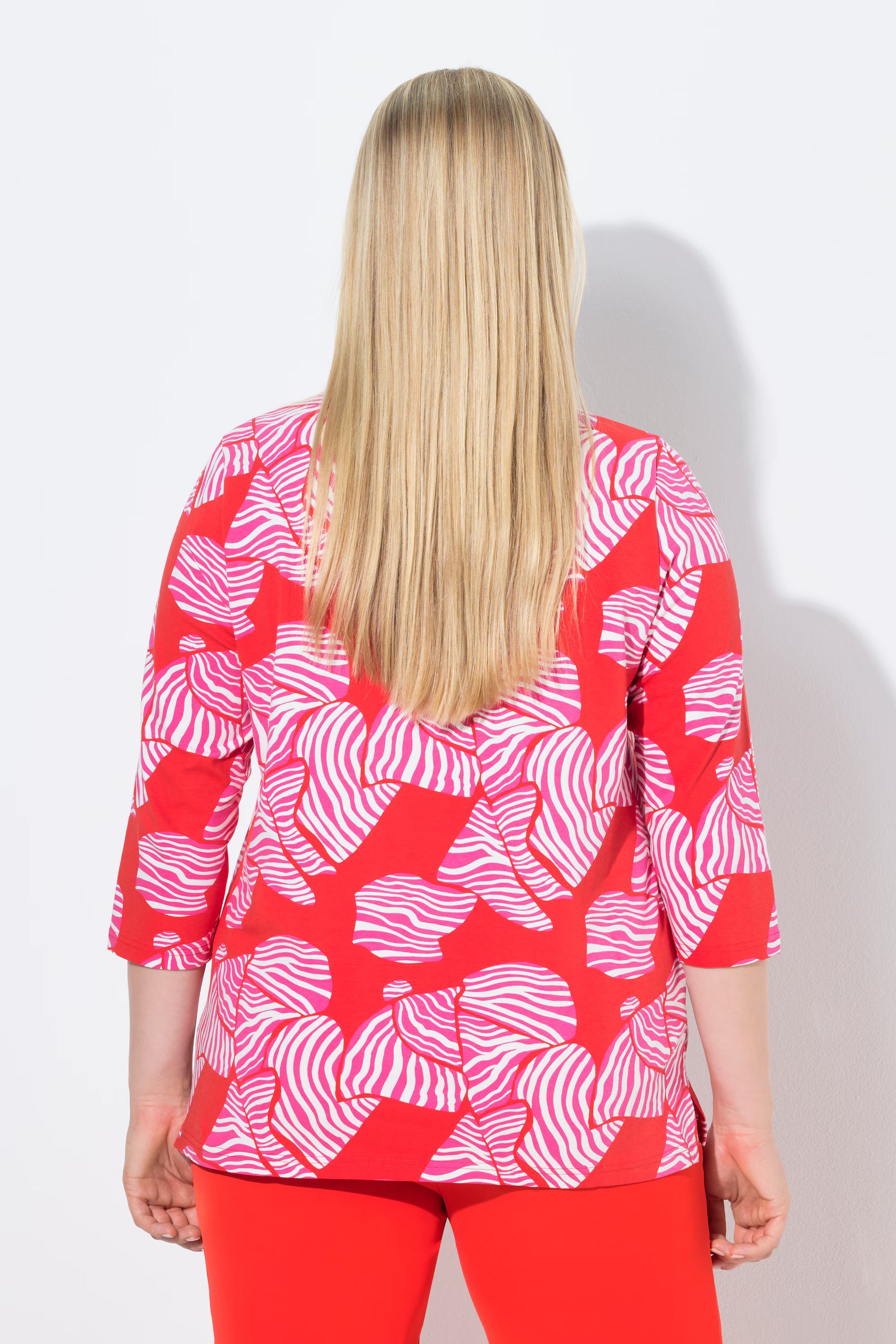 Ulla Popken Pink Zebra Top in Red 