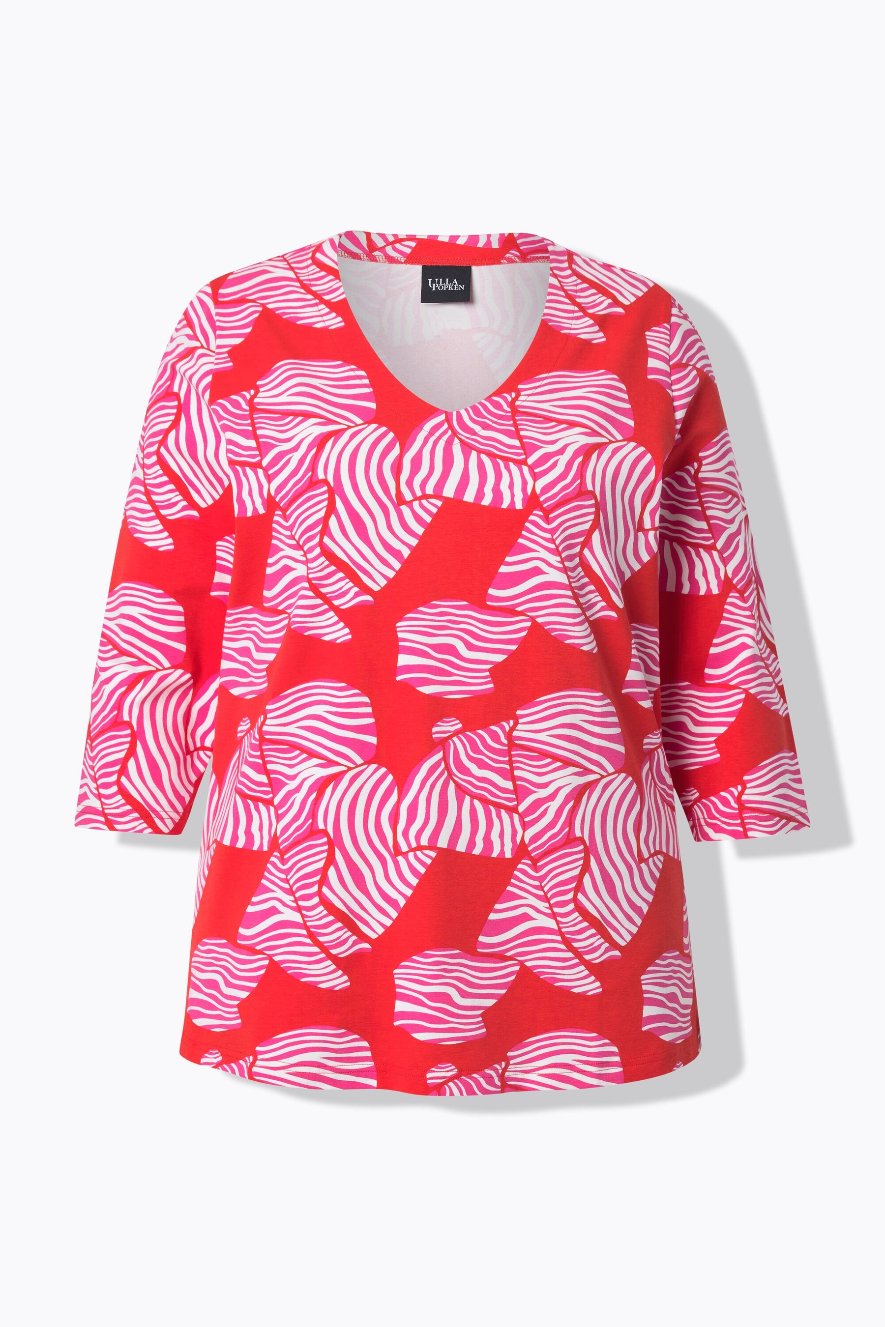Ulla Popken Pink Zebra Top in Red 