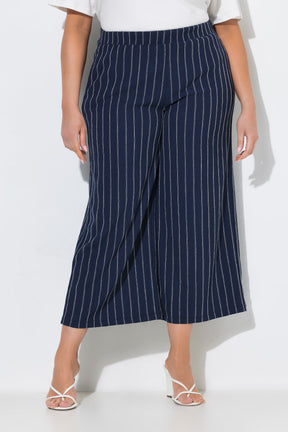 Ulla Popken Pinstripe Trousers in Navy 