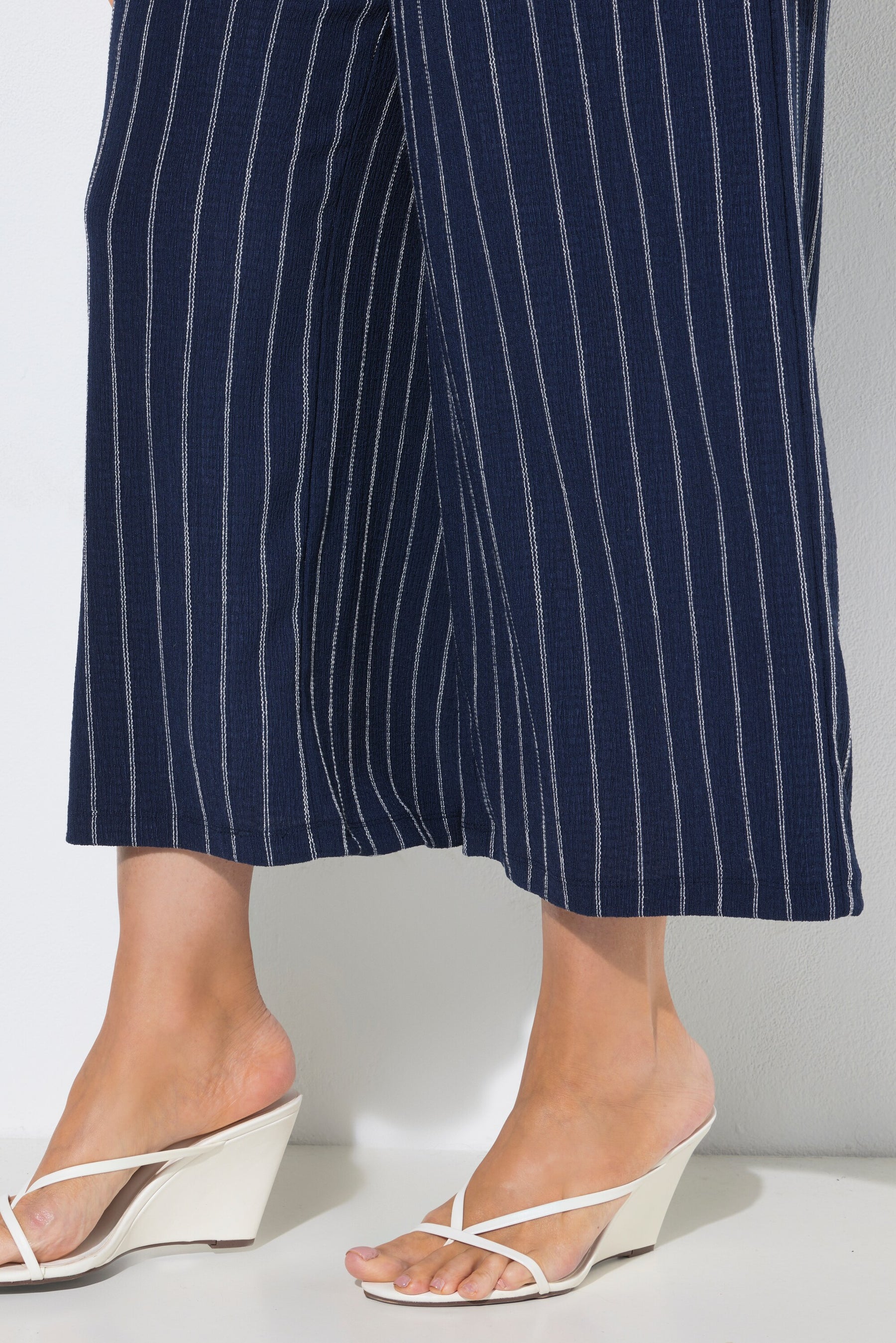 Ulla Popken Pinstripe Trousers in Navy 