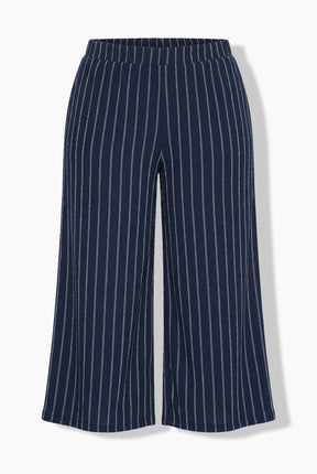 Ulla Popken Pinstripe Trousers in Navy 