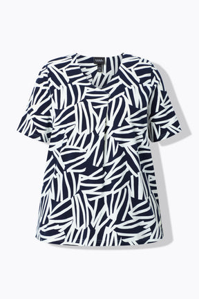 Ulla Popken Pleat T-Shirt in Navy 