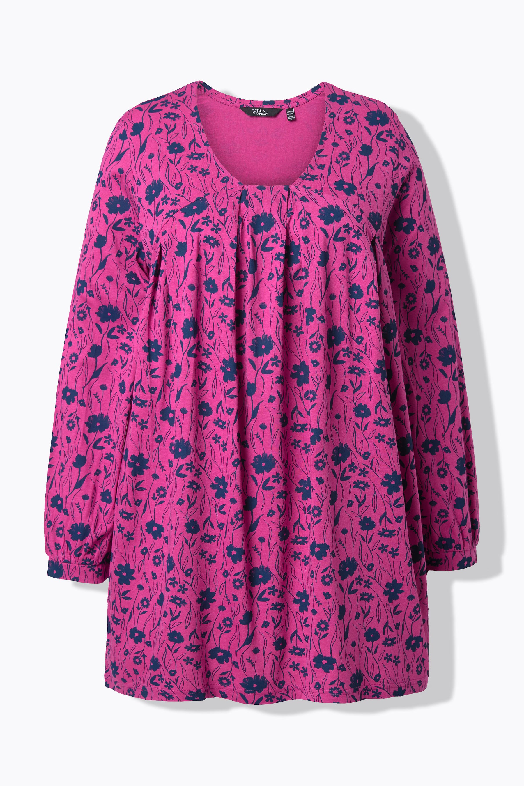 Ulla Popken Pleated Blouse in Pink