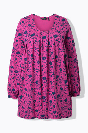 Ulla Popken Pleated Blouse in Pink