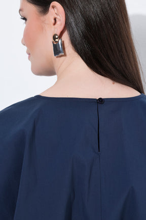 Ulla Popken Pleated Dress in Navy 