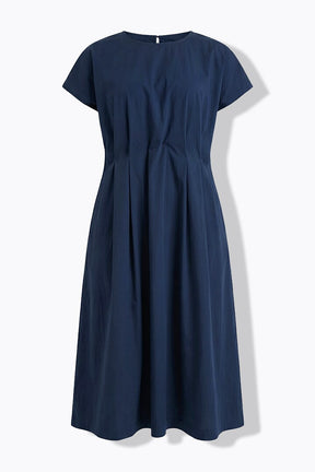 Ulla Popken Pleated Dress in Navy