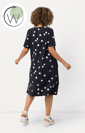 Ulla Popken Polka Dot Dress in Navy