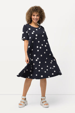Ulla Popken Polka Dot Dress in Navy