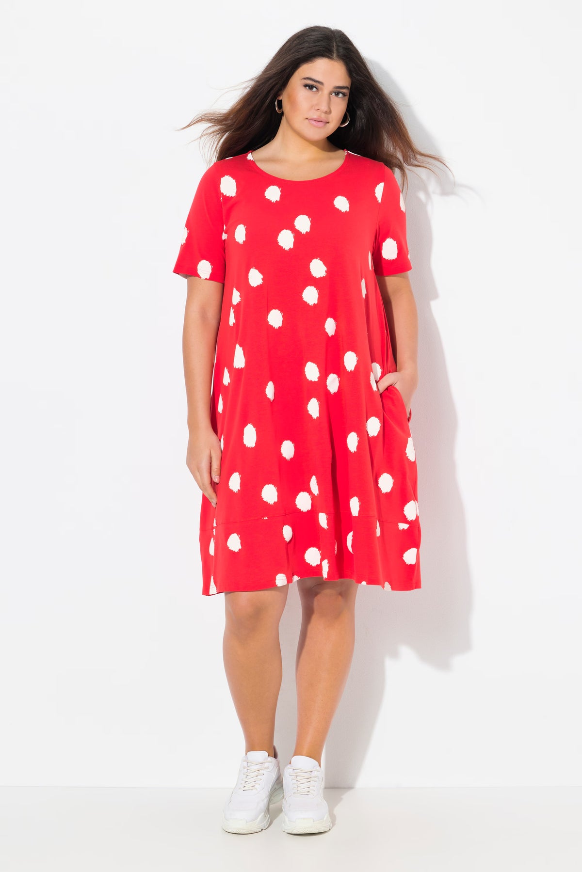 Ulla Popken Polka Dot Dress in Red