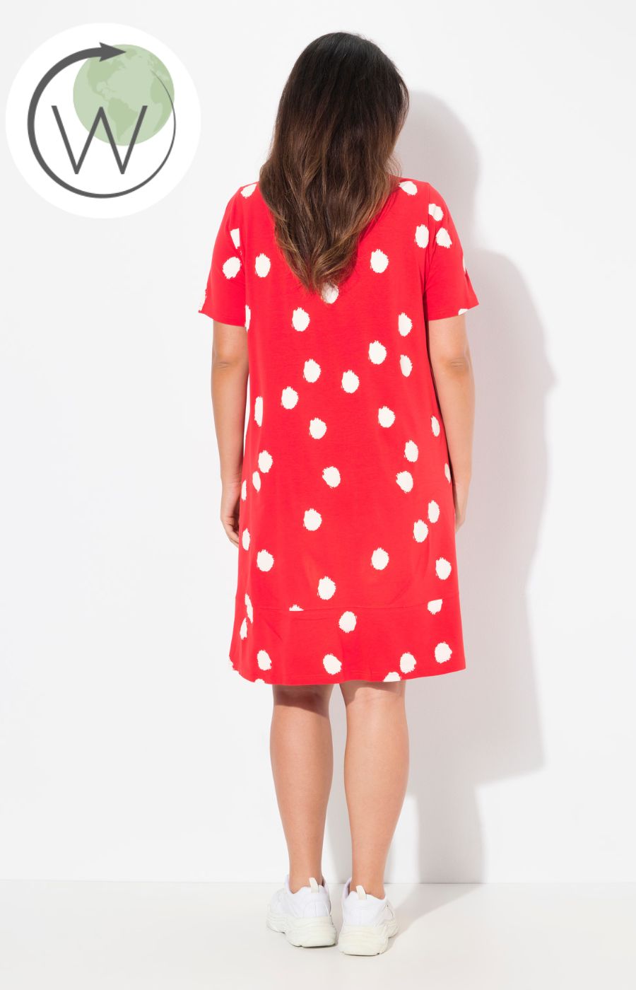 Ulla Popken Polka Dot Dress in Red