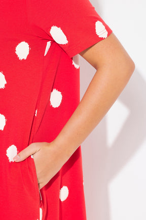 Ulla Popken Polka Dot Dress in Red