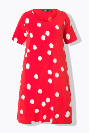 Ulla Popken Polka Dot Dress in Red