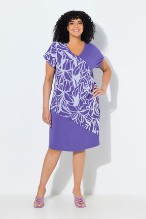 Ulla Popken Print Dress in Purple 