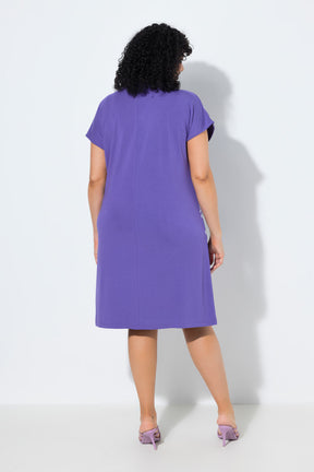 Ulla Popken Print Dress in Purple 