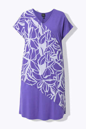 Ulla Popken Print Dress in Purple 