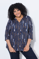 Ulla Popken Printed Top in Navy 