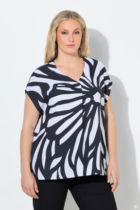 Ulla Popken Printed Tunic in Navy 