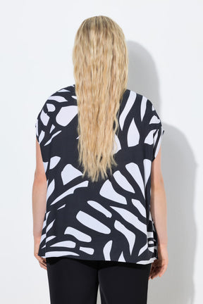 Ulla Popken Printed Tunic in Navy 