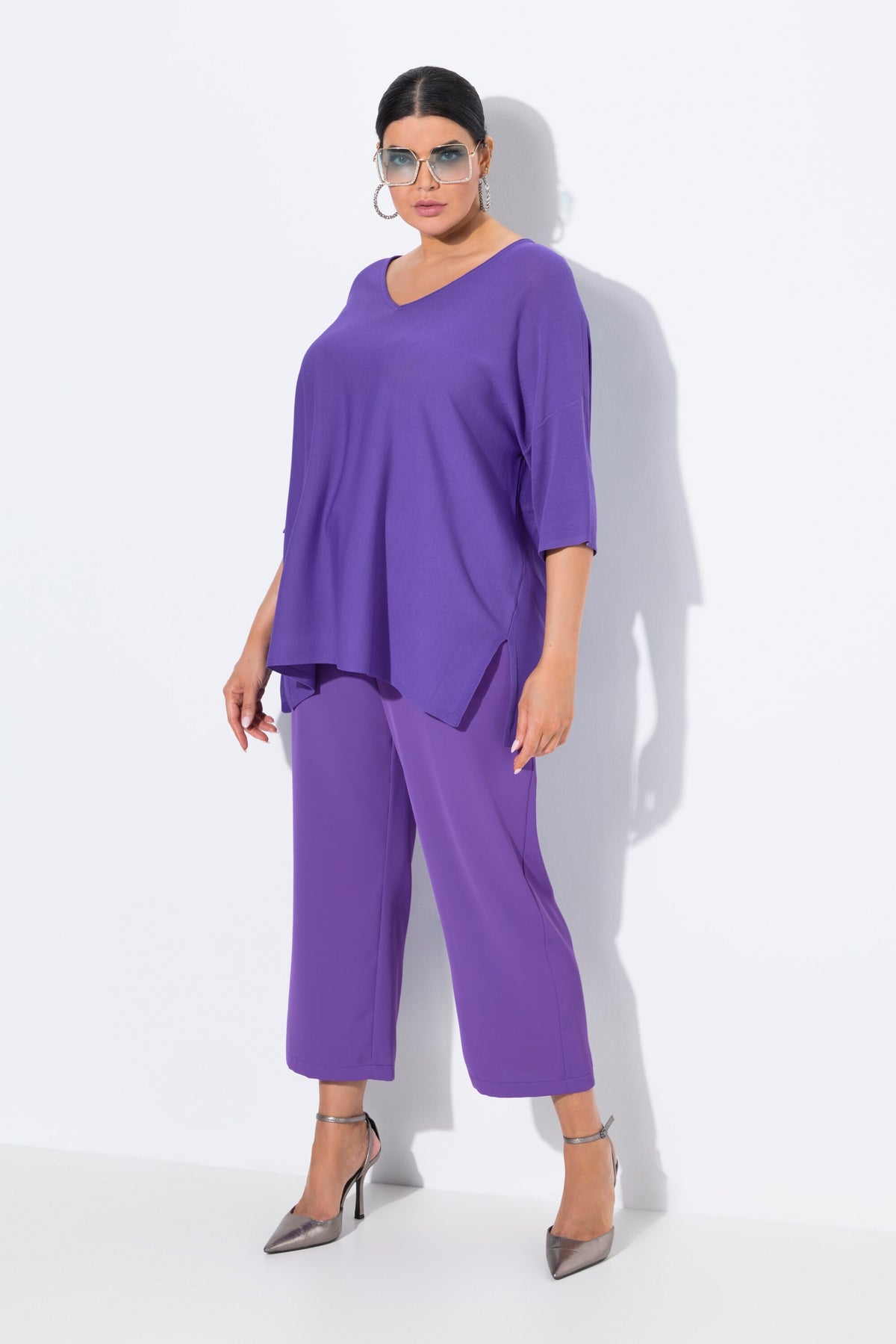 Ulla Popken Purple 7/8th Trousers