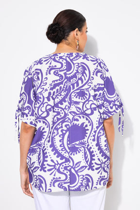 Ulla Popken Purple Paisley Blouse